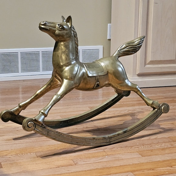 Vintage brass rocking horse - Picture 3 of 4